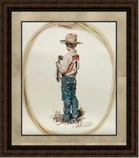 The Champion | Framed Rustic Kids Print in Double Mat