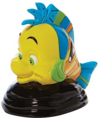 Romero Britto Flounder Little Mermaid Resin Mini Disney Fish Figurine 6009053 TC