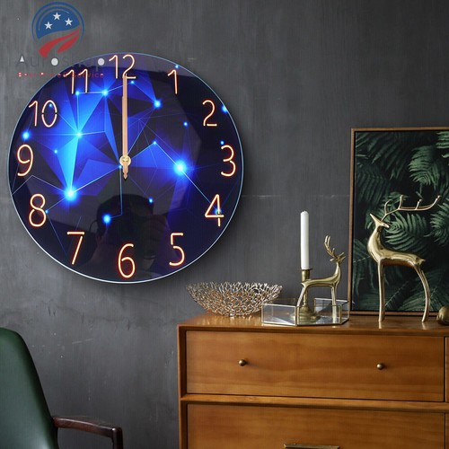 Diamond Large Wall Clock Blue Round Interior Modern Decorative Silent Wall Clock - Bild 2 von 14