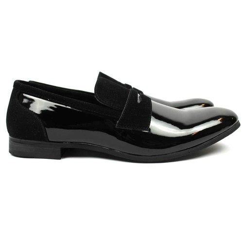 Nuevos Zapatos de vestir para hombre Bradley de AZAR con esmoquin negro sin cordones patente - Imagen 2 de 7