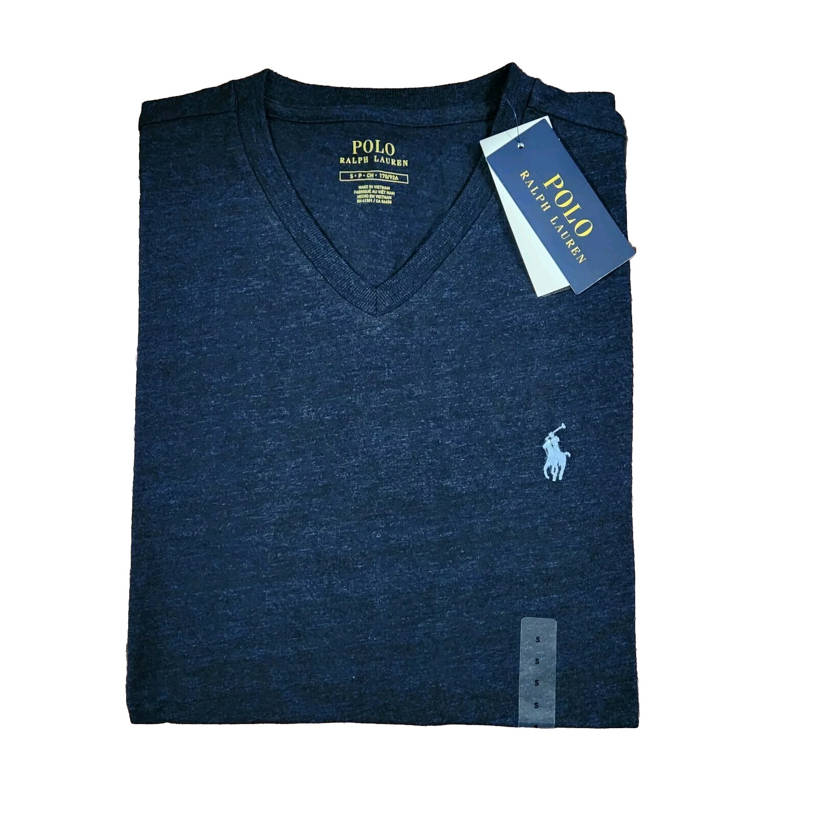 PONY Polo Ralph Lauren T Shirt Tg S Uomo Vestibilità Classica Scollo a V Manica Corta Cotone