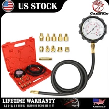 500 PSI Oil Pump Pressure Tester Test Gauge Carrying Case Fitting Hoses USA