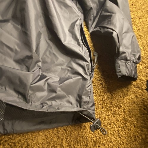 BACARDI SILVER Rain Jacket Sz XL Zip Black BAT Coat Weatherproof Korea Embrd EUC - Picture 15 of 15