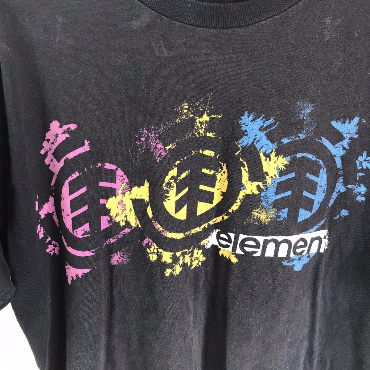 VINTAGE Element Shirt Adult T-shirt Black Logo Short Sleeve