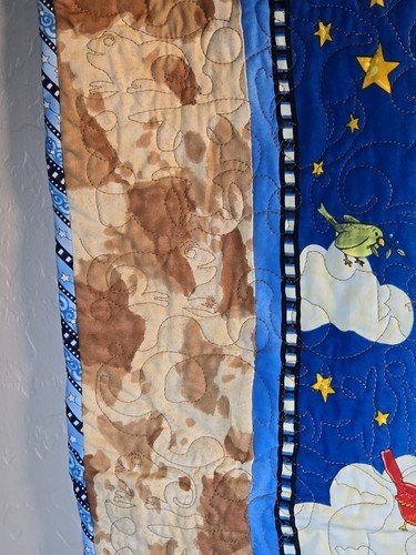 Noah's Ark Baby Quilt Wall Hanging Nursery Colorful Animals 51"x32” - Picture 2 of 13
