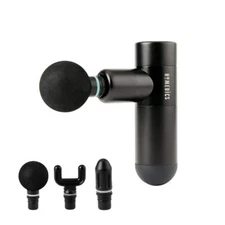 Compact Percussion Massager with Heated Node 4 Attachments Portable Rechargeable