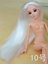 Fashion White Long Hair Doll Head 12 Joints Moveable Doll Body For 1/6 Doll