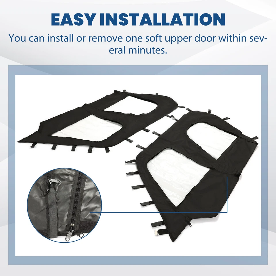 Juego de cerramientos de cabina de puertas blandas para modelos UTV Kawasaki Teryx4 2012-2022 de 4 asientos Foto 3 de 4