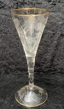 Weinglas, Jugendstil, Ludwig Moser Karlsbad, signiert Künstlermonogramm, LMK