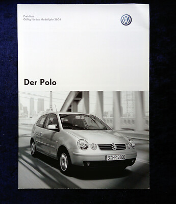 VW Polo 9N price list 6/2003 model year 2004... plus package, Comfortline, Highline