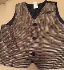Platinum Boys Vest, size 4 T black, gold, polyester Wedding Formal