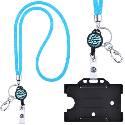Kartenhalter Komplettset mit Schlüsseljojo Kristall Lanyard Schlüsselanhänger