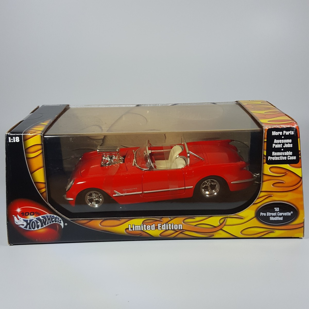 Hot Wheels '53 Pro Street Corvette Modified 1:18 Red Diecast Model