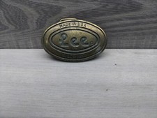 Vintage LEE Jeans Brass Belt Buckle 2.5" X 1.5" Oval. Made In USA