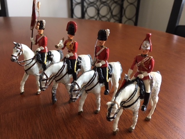 Soldats Miniatures Vintage Royal Scots Grey – Figurines Métal Moulé Peintes à La Main – Années 80