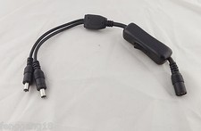 1x LED Strips DC Power 5.5 x 2.1mm 1 Female to 2 Male with Switch Splitter Cable