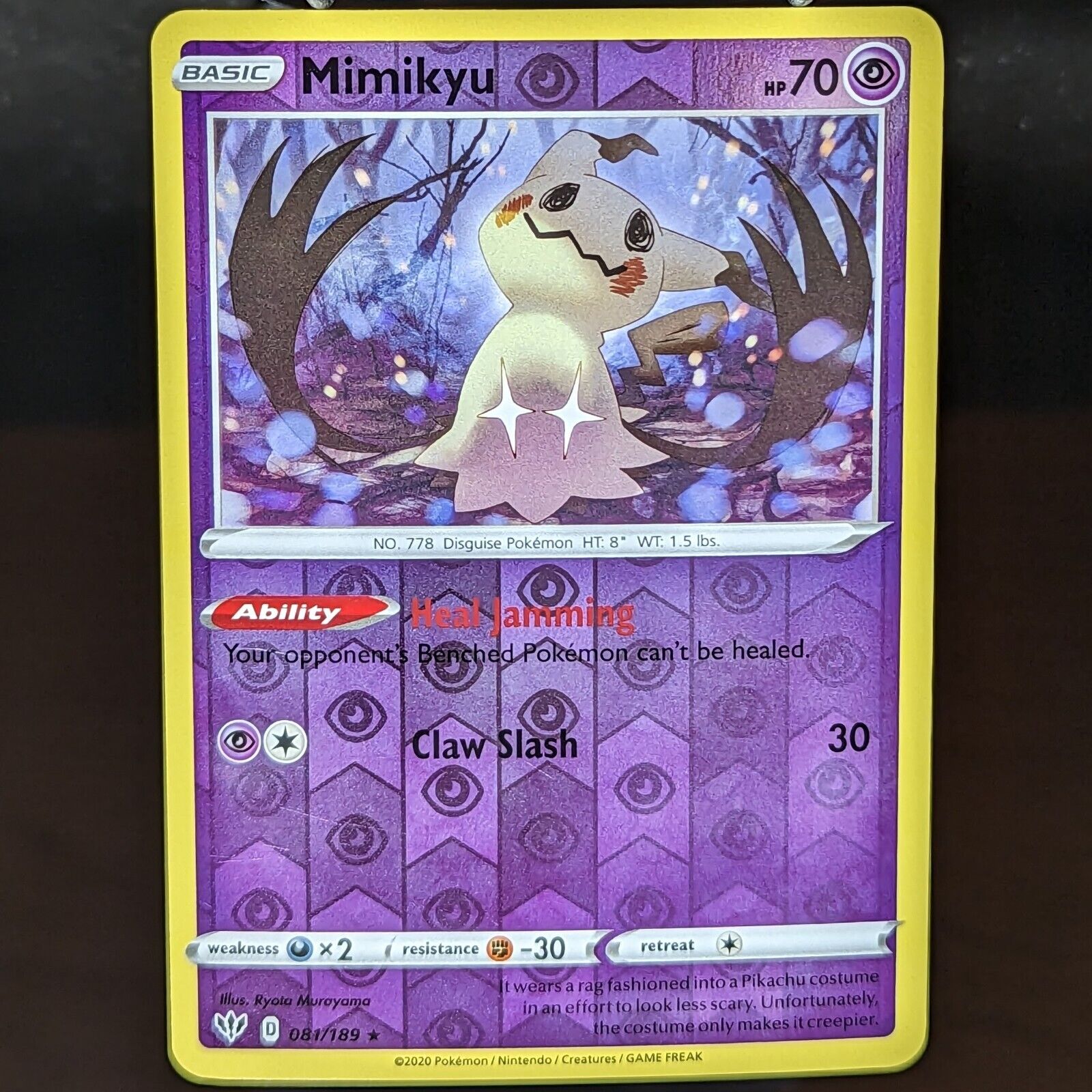 Mimikyu 081/189 LP/NM Reverse Holo Darkness Ablaze Pokemon Card 81/189  spooky