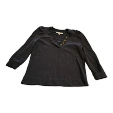 Loft Shirt Women's Small Long Sleeve V-Neck Blue Casual Dresswear