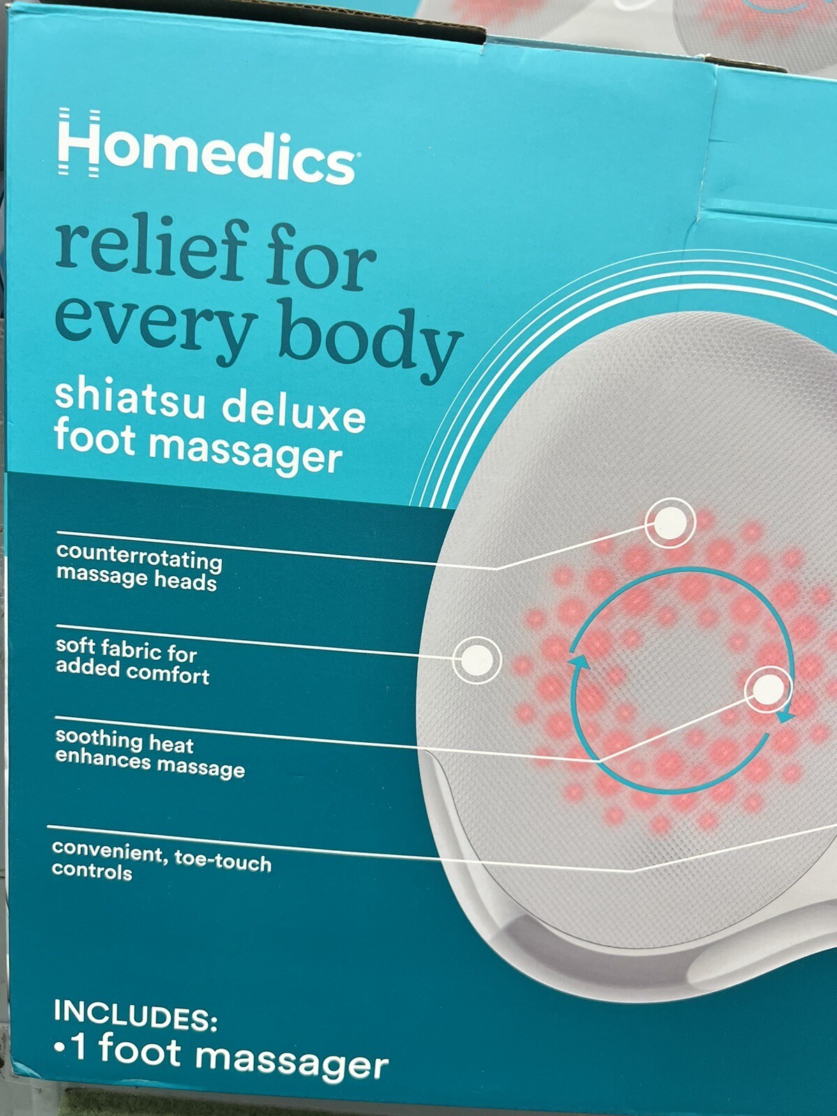 HoMedics Shiatsu Foot Massager with Soothing Heat Toe Touch Controls eBay