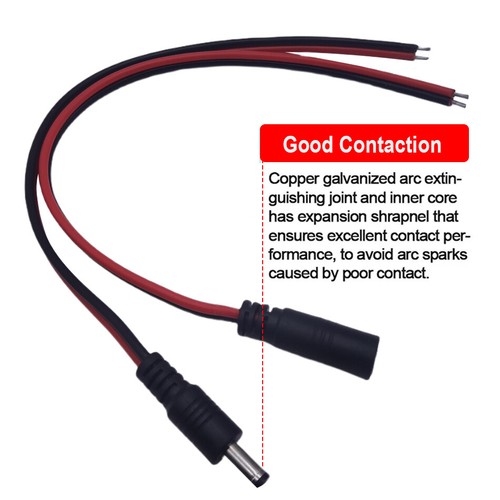 18AWG DC 5.5X2.1mm Cable connectors 5.5x2.5mm Male Female 30cm Cord Wire - Picture 8 of 11