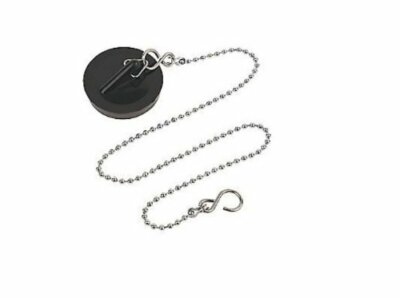 Schwarz Kunststoff Bad / Küche Spüle Stecker Edelstahl Kugelkette mit S Haken 37