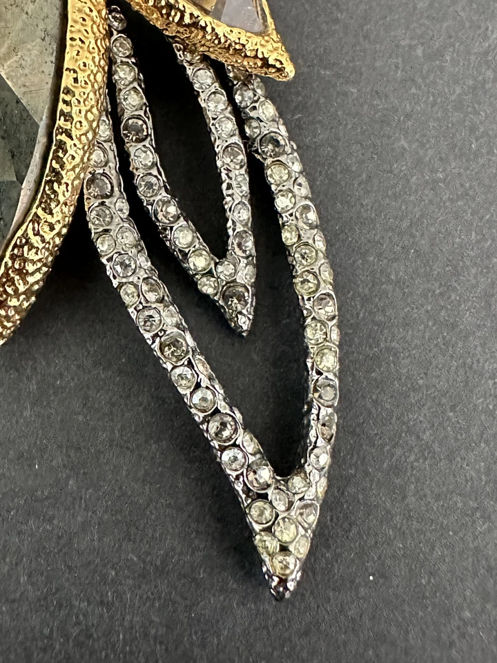 Pendientes colgantes Alexis Bittar hoja de cristal y piedra Foto 3 de 4