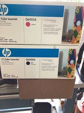 2 Genuine HP Magenta & BlackTina Negra Toner Cartridge (Q6003A) (Q6000A)