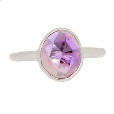 Natural Amethyst - African 925 Sterling Silver Ring Jewelry s.6 CR74974