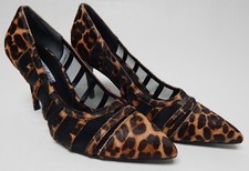 Charles David Vane Size US 6 M Women's Stiletto Heel Slip-On Pumps Leopard
