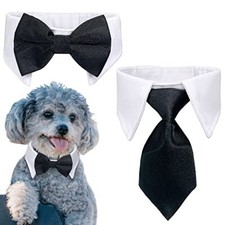 Cat Dog Tuxedo Collar, Dog Bow tie Collars, Dog Neck girth: 11.4" - 14.2"