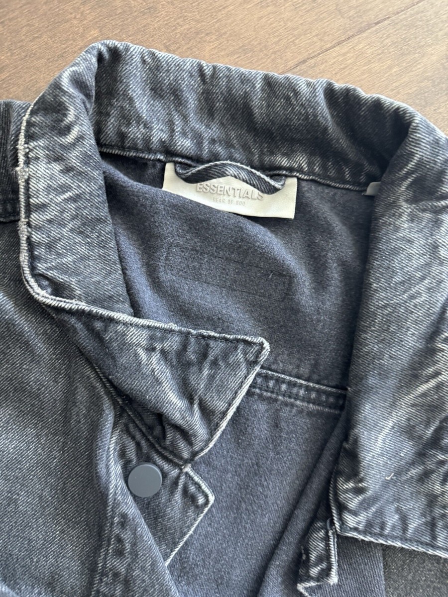 Fear Of God, ESSENTIALS, Black Faded, Denim Jacket, XL , New Fear Of God, ESSENTIALS, Black Faded, Denim Jacket, XL , New