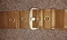VINTAGE 70'S GOLDTONE MESH ADJUSTABLE BELT EUC