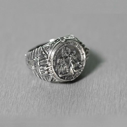Götter Ägyptens, Horus, Anubis, Osiris, Herren rundes Oberteil Ring Sterlingsilber 925 - Bild 9 von 12