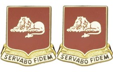 33rd Field Artillery Servabo Fidem Distinctive Unit Insignia - Pair - SERVABO