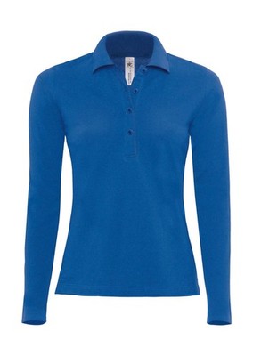 10 Stück Set B&C Damen langarm Poloshirt Baumwolle Safran Polo Longsleeve NEU