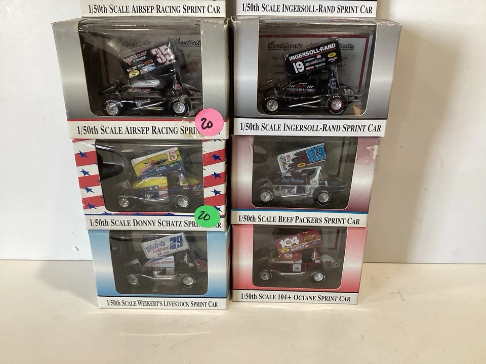 Lot Of 6 1/50 GMP Sprint Cars Schatz Wolfgang Lasoski Walker Swindell Smith - Image 2 of 2
