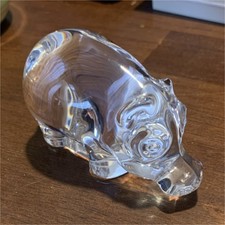 Villeroy & Boch Clear Glass Hippopotamus Figurine Animal Collectible