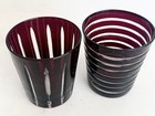 2 Ruby Glass Cut to Clear Crystal Rocks Glasses  Tumblers — photo 9