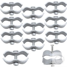 10 Pack Dog Kennel Clamps, 1-3/8" Chain Link Fence Panel Clamps Galvanized Steel
