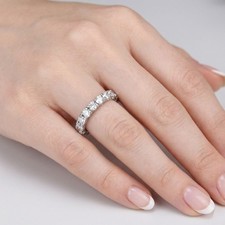 Eternity Wedding Ring Cert Solid Platinum 2.20 CT Round Lab-Grown Diamond D VVS1