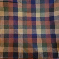  Vtg Park Designs Tablecloth 52"x52" Multicolor Plaid New Purple Gold Farmhouse