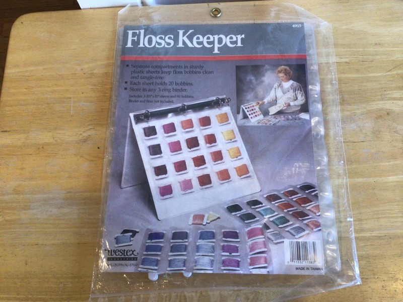 Embroidery Floss Keeper 3 Plastic Sheets & 60 bobbins New,Millburn NJ ,WESTEX