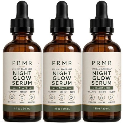 ( 3 Pack ) Night Glow Serum For Women Overnight Skin Renewal Facial Moisturizer