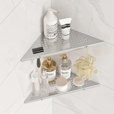 Qeke 10" Bathroom Corner Shelf, 2 Pack Recessed Shower Shelf Caddy, SUS304 St...