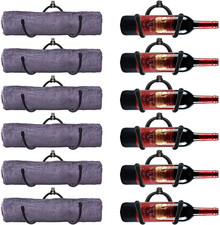 Wall Mounted Wine Rack Holder - Pack of 6 with Rubber Protection
