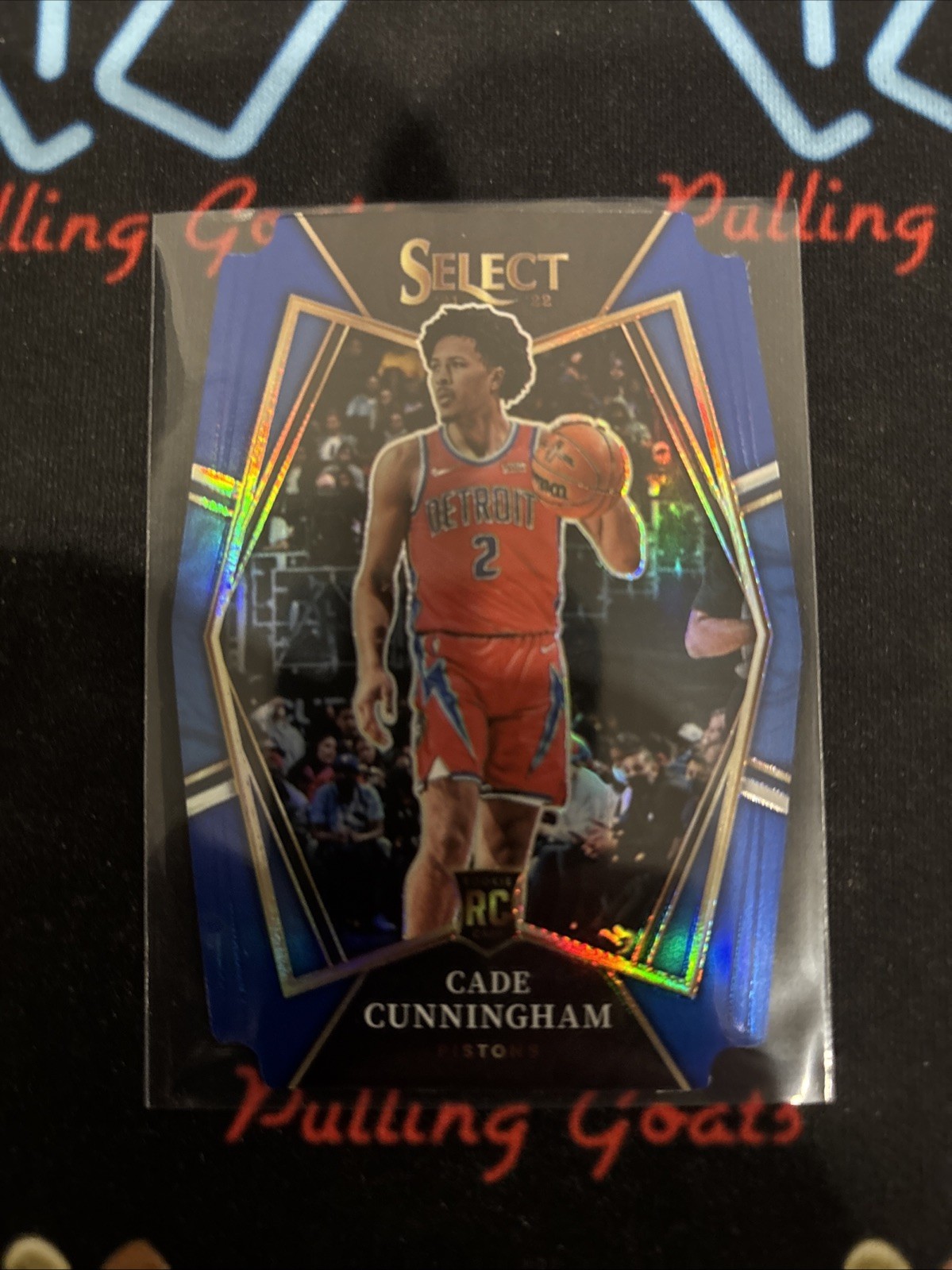 2021-22 Panini Select Premier Level Cade Cunningham /249 Blue Prizm Die-Cut RC