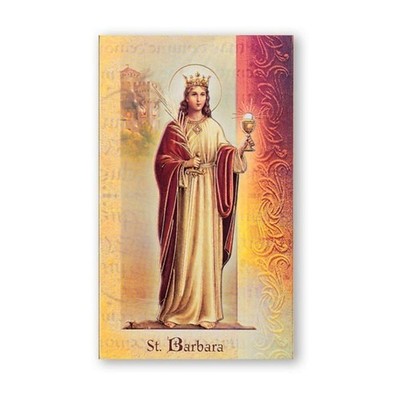 St. Saint Barbara - Biography, prayer, Feast Day, etc... Folder Card F5-408