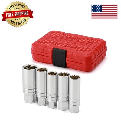 5PCS Magnetic Socket Set - 3/8'' Drive for 5/8'', 3/4'', 14mm, 16mm