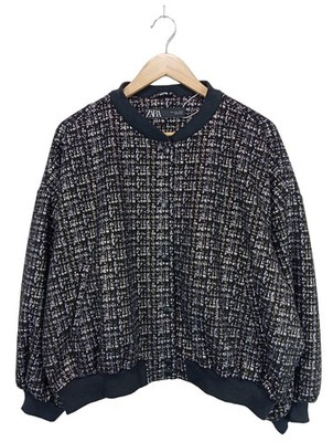 ZARA Bomberjacke Damen Jacke Gr. DE 40 schwarz-weiß Casual-Look