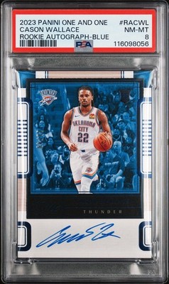 2023-24 Panini One And One Cason Wallace RC Rookie Auto /49 Blue 